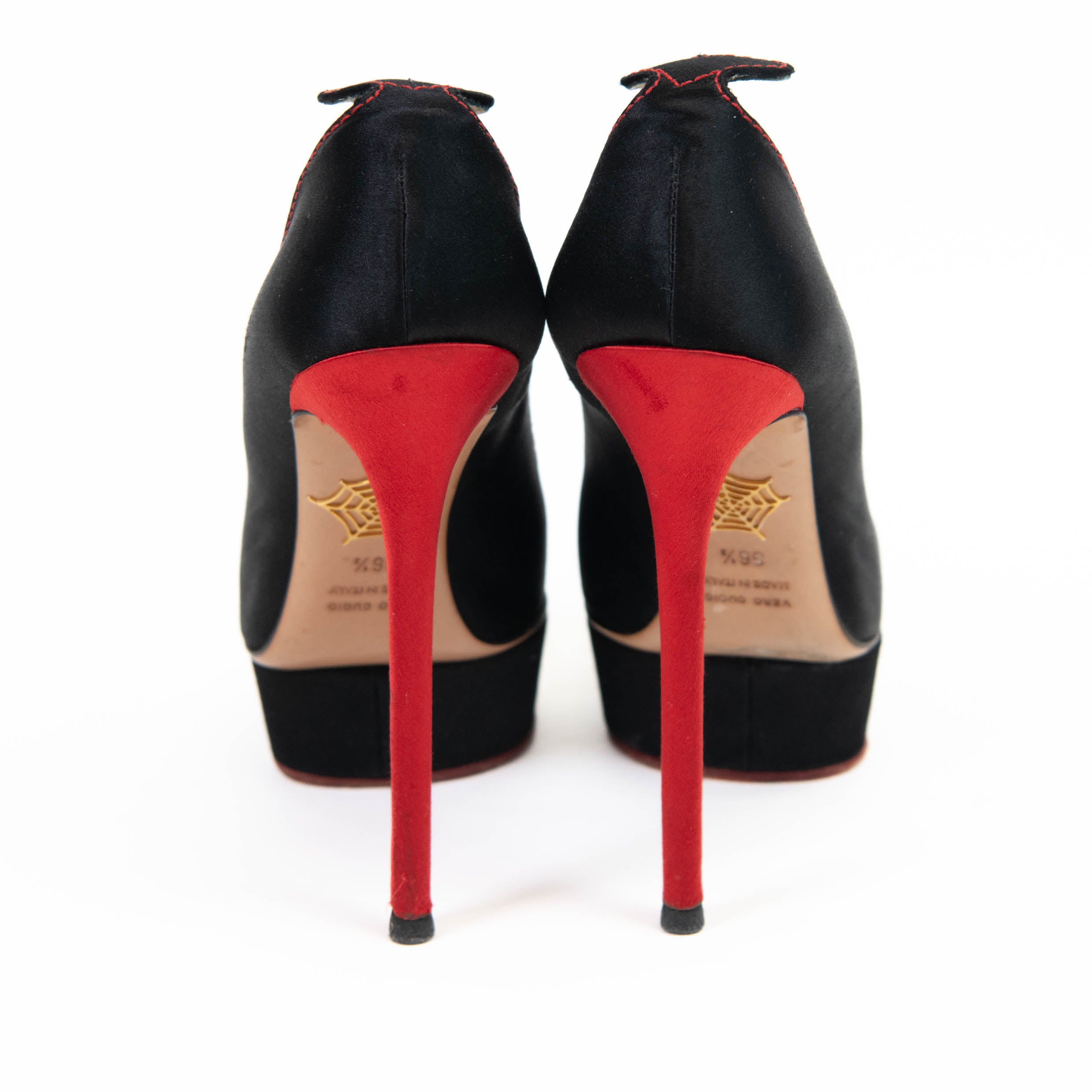 Charlotte Olympia Black Suede Josephine Platform Pumps Size