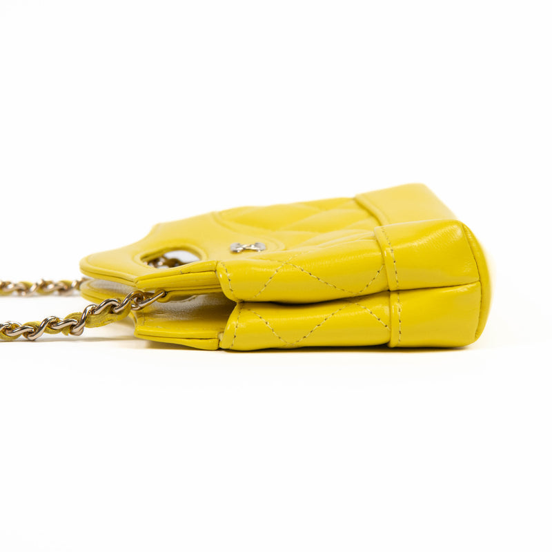 Chanel Yellow Shiny Calfskin Quilted Nano 31 Shopping Bag Crossbody