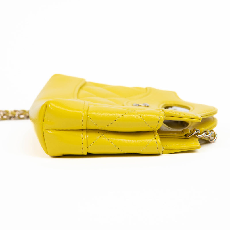 Chanel Yellow Shiny Calfskin Quilted Nano 31 Shopping Bag Crossbody