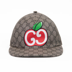 Gucci Red and Beige GG Supreme Apple Baseball Cap Size 57