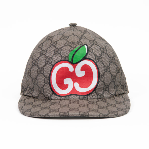 Gucci Red and Beige GG Supreme Apple Baseball Cap Size 57