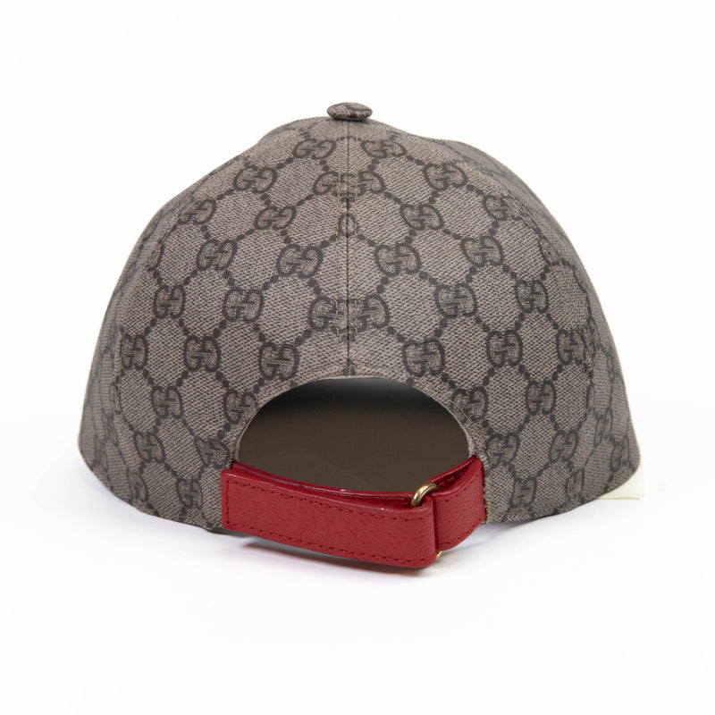 Gucci  Red and Beige GG Supreme Monogram Apple Print Baseball Hat 57