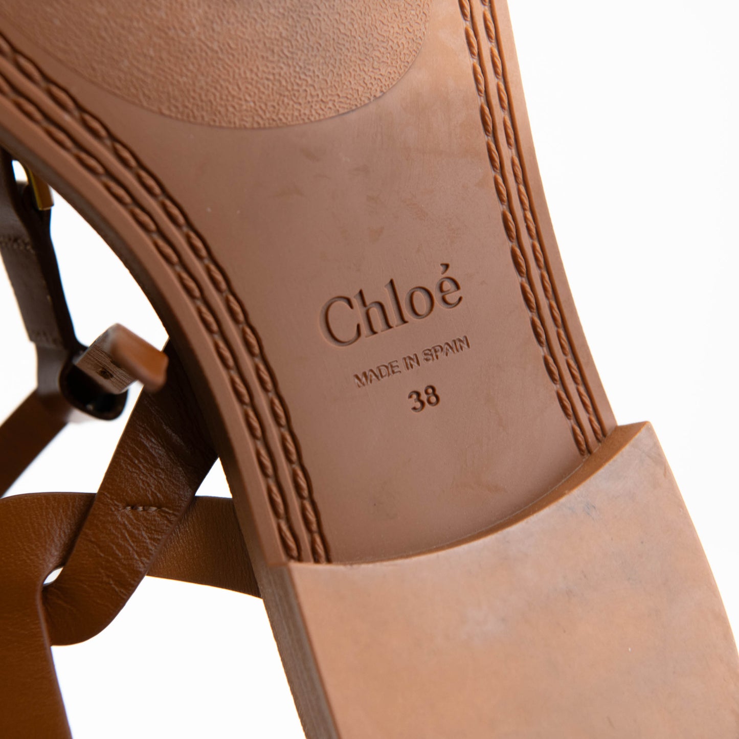 Chloe Tan Leather Marcie Sandals 38