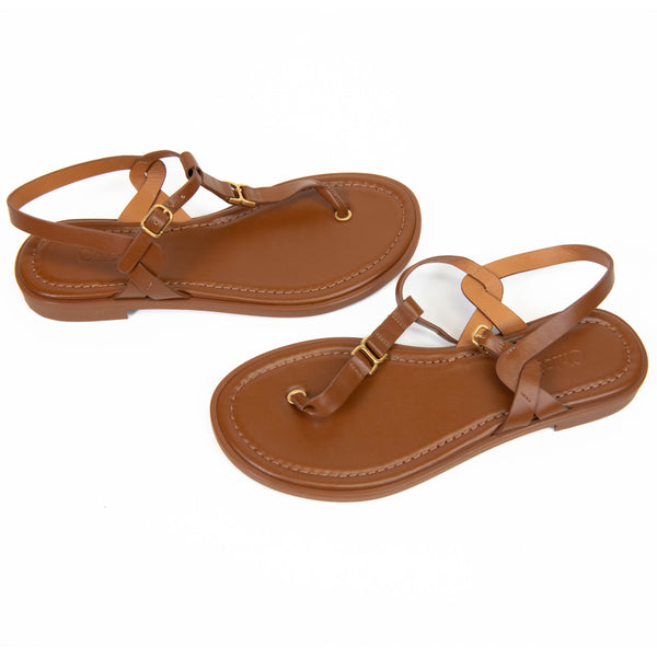 Chloe Tan Leather Marcie Sandals 38