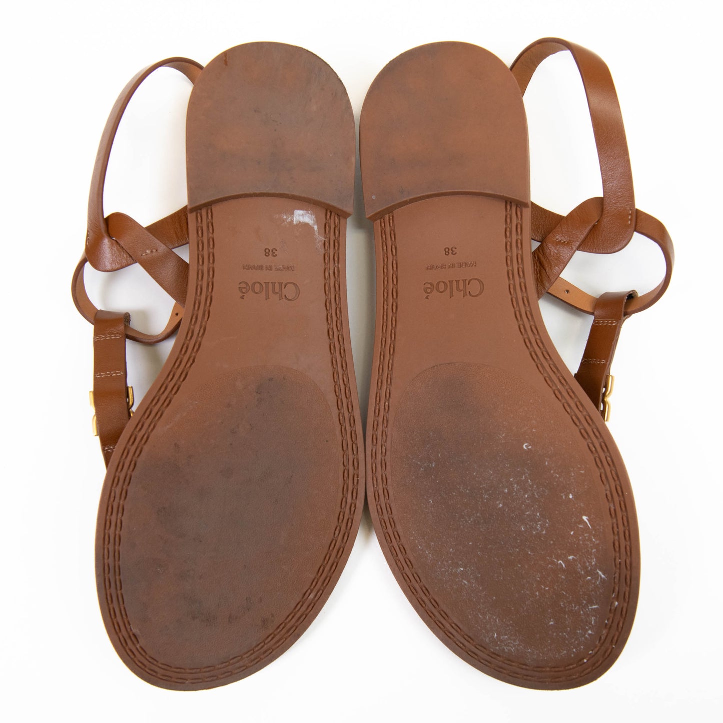 Chloe Tan Leather Marcie Sandals 38