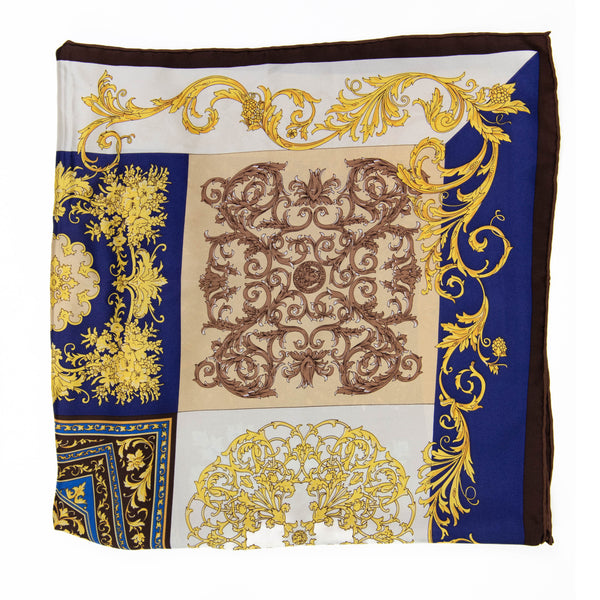 Versace Multi Colored  Floral Silk Scarf