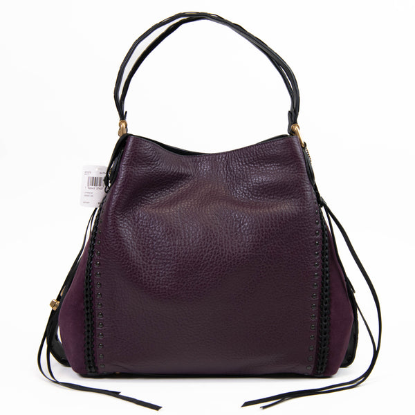 Coach Purple Buffalo Leather and Suede Edie Shoulder Bag