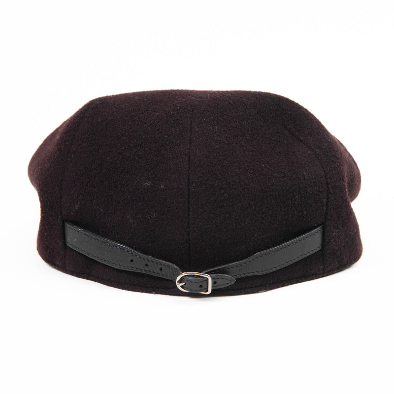 Hermes Burgundy Cashmere Buckle Hat Size 61