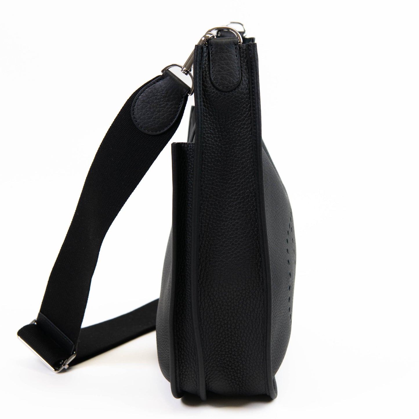 Hermès Black Clemence Evelyne III PM Bag Palladium Hardware