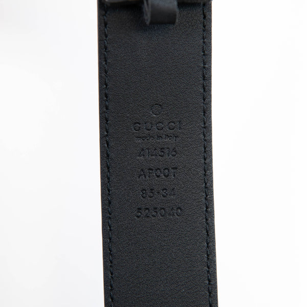 Gucci Black Calfskin Double G 20mm Belt 85