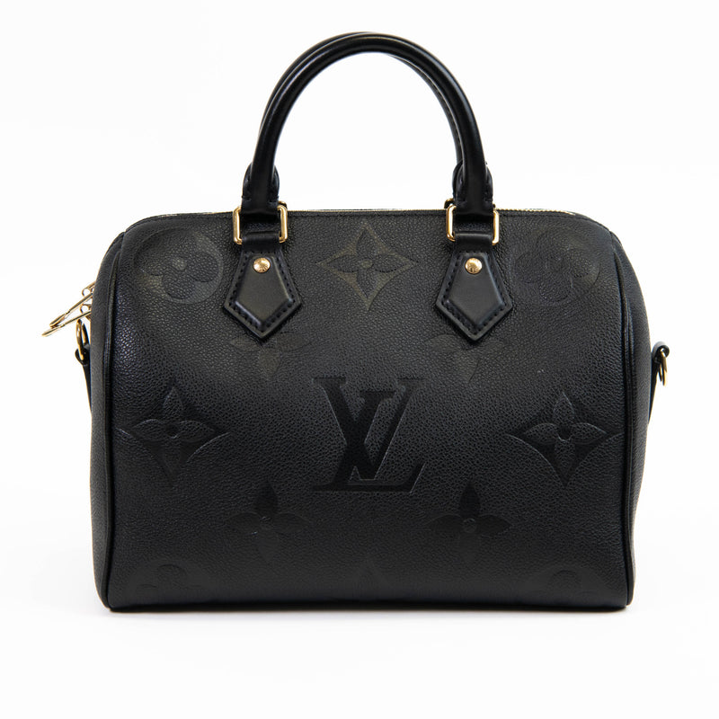 Louis Vuitton Black Empreinte Monogram Leather Giant Speedy Bandouliere 25