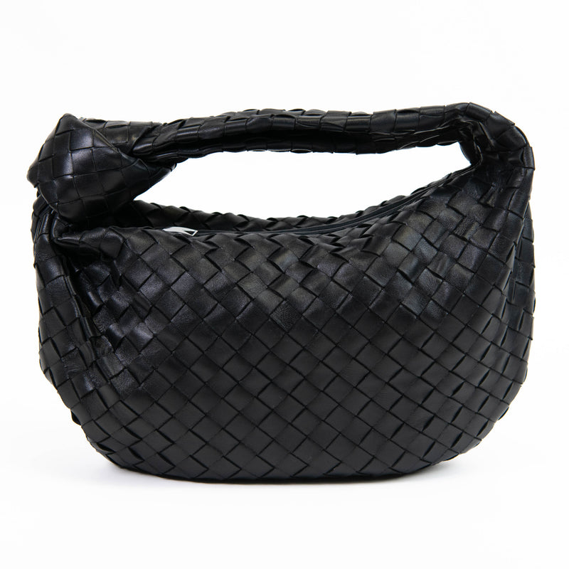 Bottega Veneta Black Leather Intrecciato Large Jodie Shoulder Bag