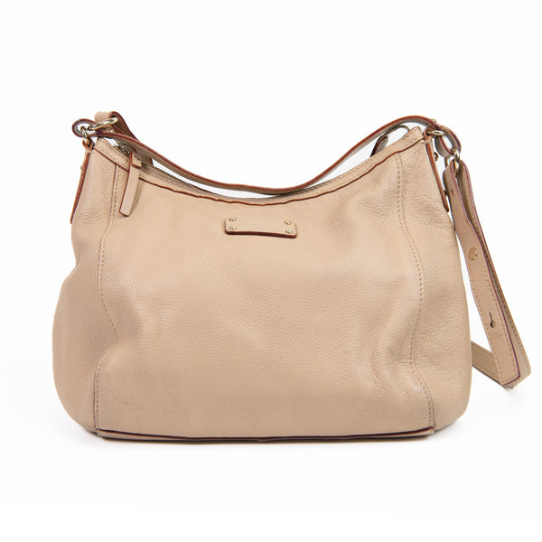 Kate Spade Beige Pebbled Leather Hobo Bag