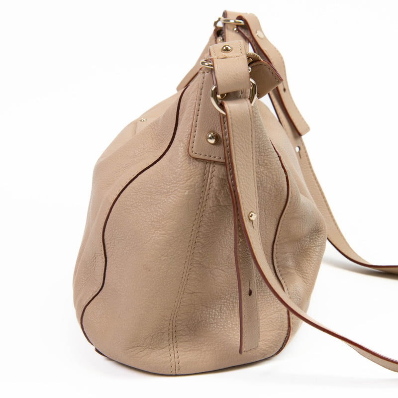 Kate Spade Beige Pebbled Leather Hobo Bag