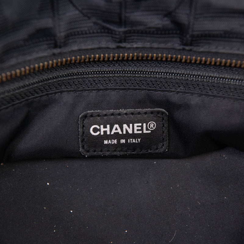 Chanel  Black Nylon Medium Travel Tote