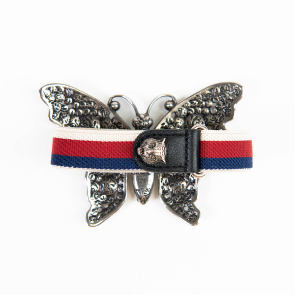 Gucci  Web Crystal Butterfly Bracelet