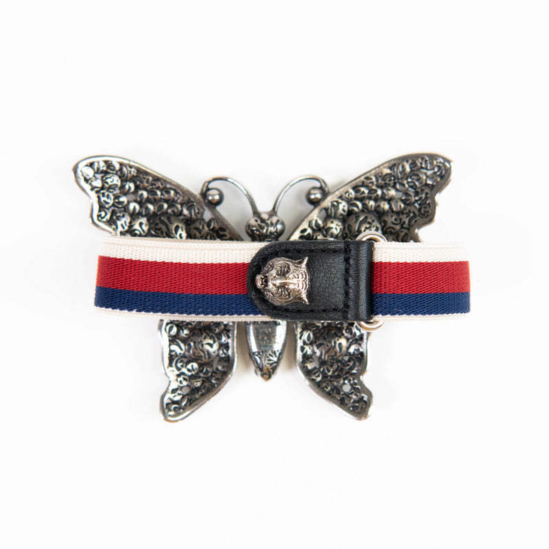 Gucci  Web Crystal Butterfly Bracelet