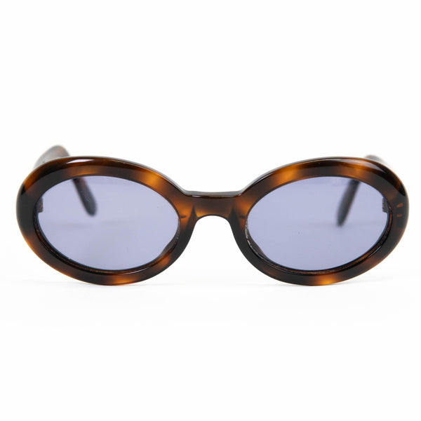 Chanel 07801 Brown and tan tortoiseshell Oval Sunglasses