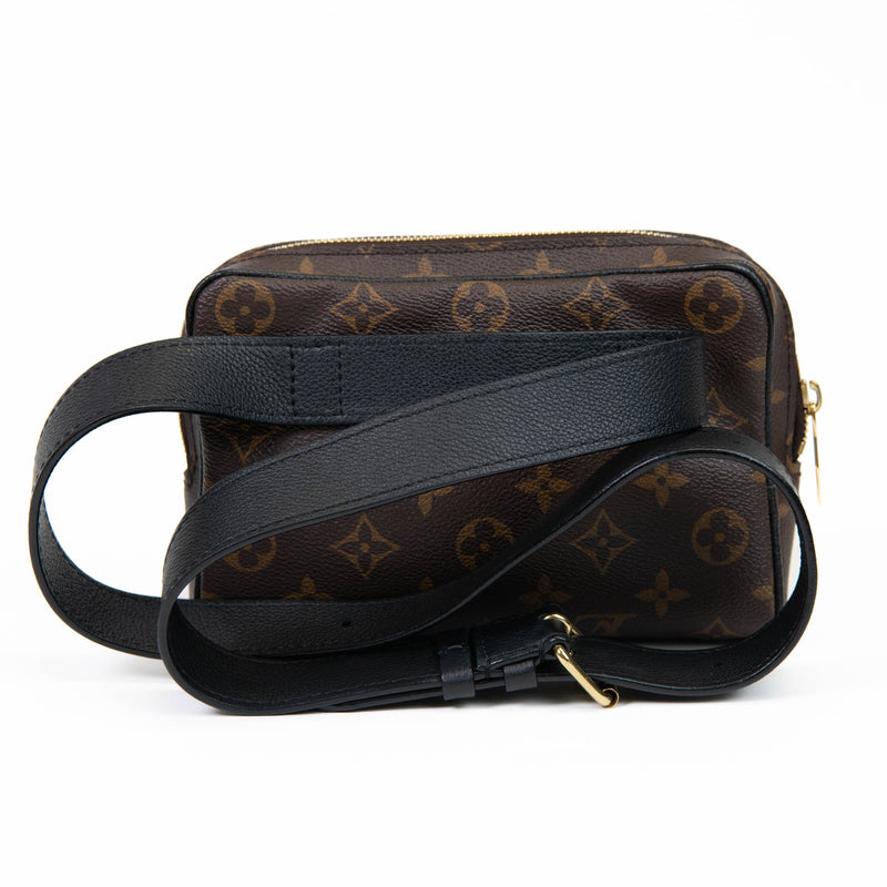 Louis Vuitton Brown Monogram Coated Canvas Uniformes Black Leather Belt Bag