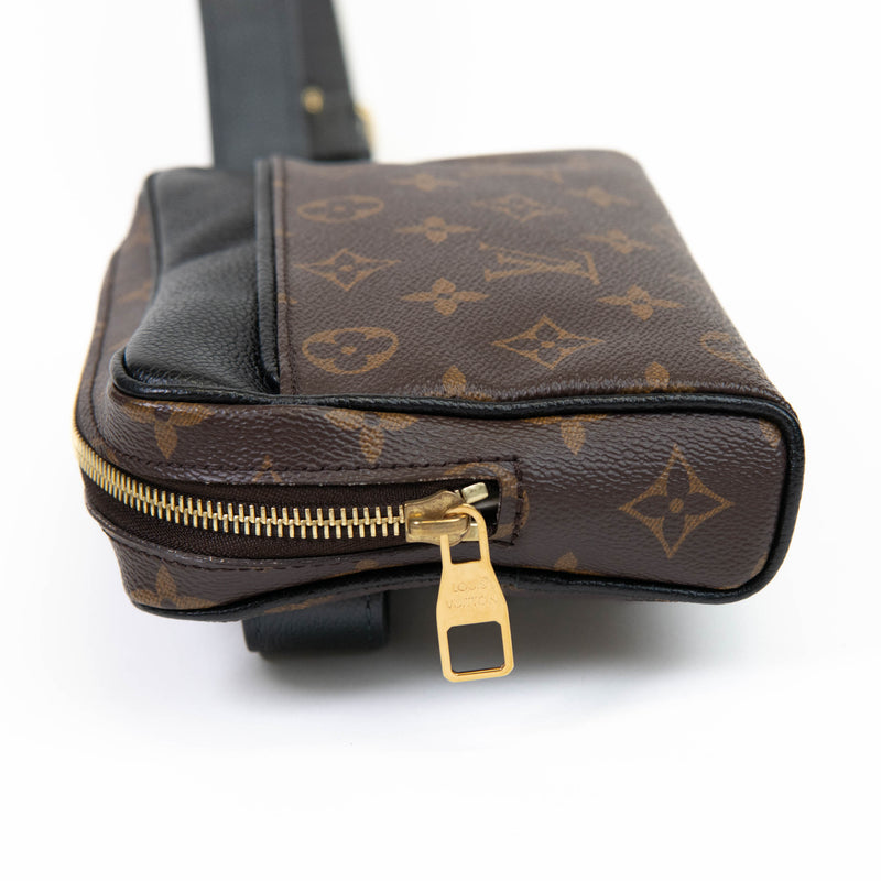 Louis Vuitton Brown Monogram Coated Canvas Uniformes Black Leather Belt Bag