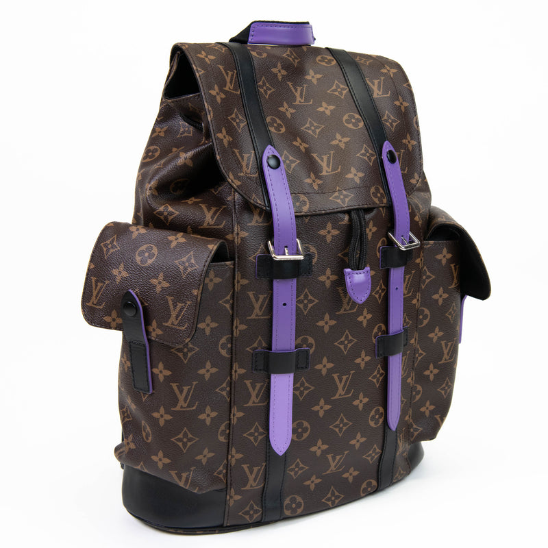 Louis Vuitton Monogram Macassar Purple Christopher MM Backpack