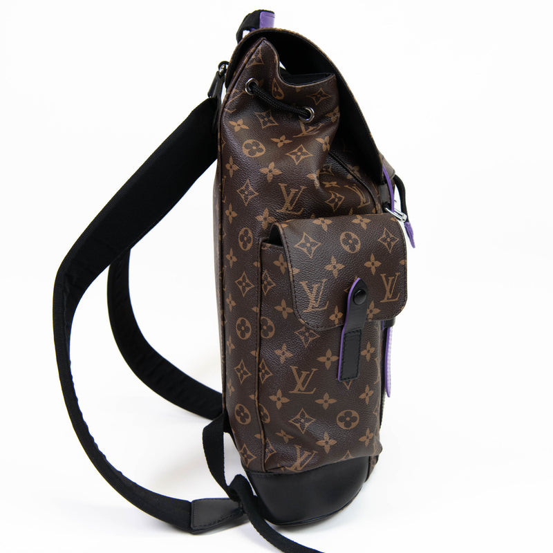 Louis Vuitton Monogram Macassar Purple Christopher MM Backpack