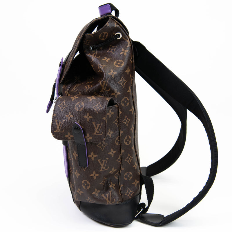 Louis Vuitton Monogram Macassar Purple Christopher MM Backpack