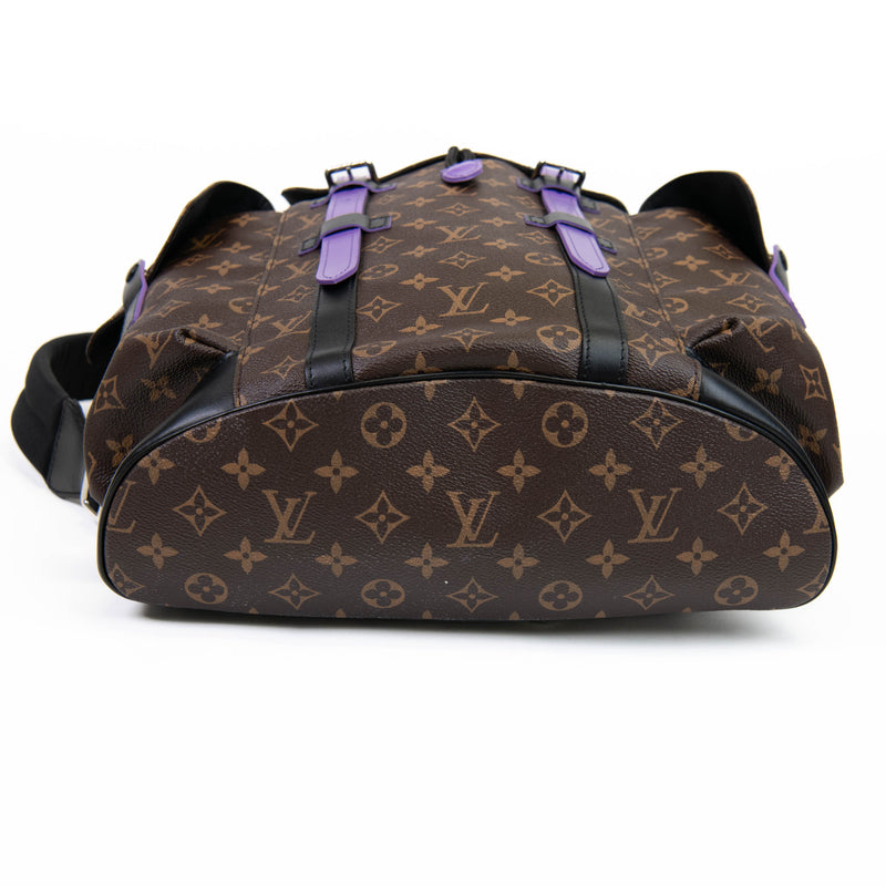 Louis Vuitton Monogram Macassar Purple Christopher MM Backpack