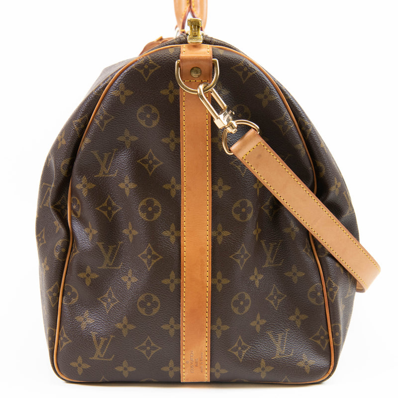 Louis Vuitton Brown Monogram Canvas Keepall Bandouliere 55