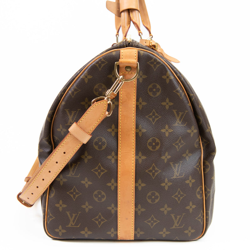 Louis Vuitton Brown Monogram Canvas Keepall Bandouliere 55