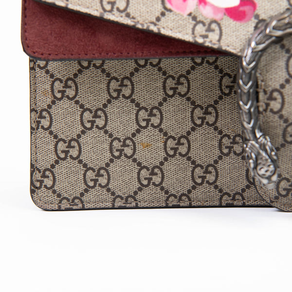 Gucci GG Supreme Beige and Rose Monogram Blooms Medium Dionysus Shoulder Bag