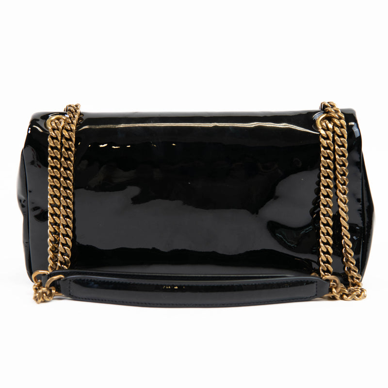 Saint Laurent Black Patent Leather Calfskin Calypso Shoulder Bag