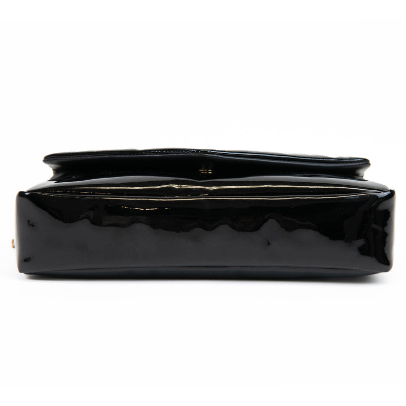 Saint Laurent Black Patent Leather Calfskin Calypso Shoulder Bag