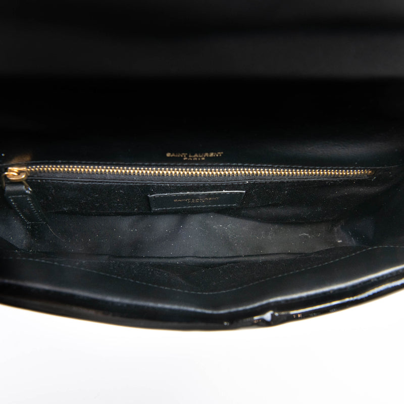 Saint Laurent Black Patent Leather Calfskin Calypso Shoulder Bag