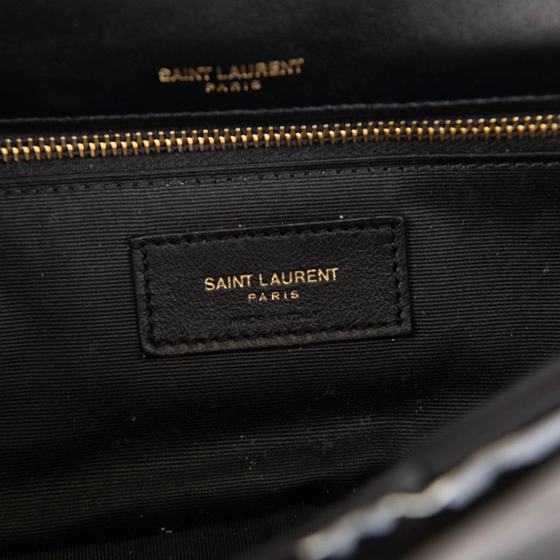 Saint Laurent Black Patent Leather Calfskin Calypso Shoulder Bag