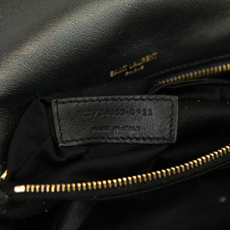 Saint Laurent Black Patent Leather Calfskin Calypso Shoulder Bag