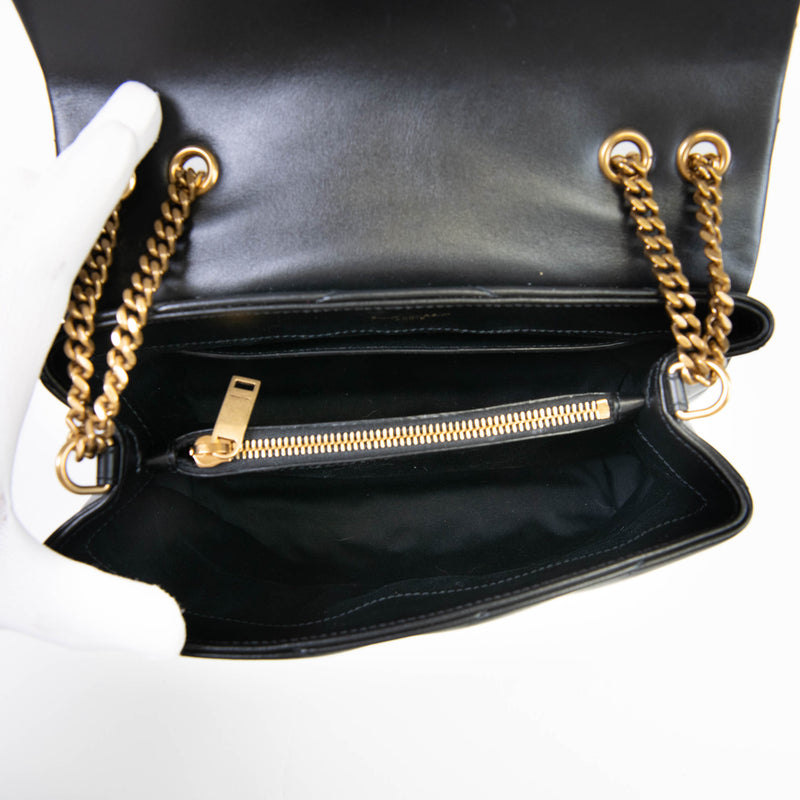 Saint Laurent Black Small Calfskin Y Quilted Monogram Small Loulou Chain Satchel