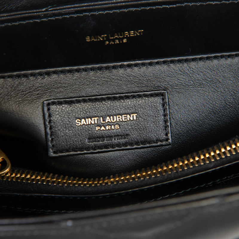 Saint Laurent Black Small Calfskin Y Quilted Monogram Small Loulou Chain Satchel