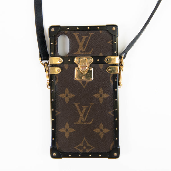 Louis Vuitton Brown Monogram Eye Trunk iPhone X/Xs Case with Strap