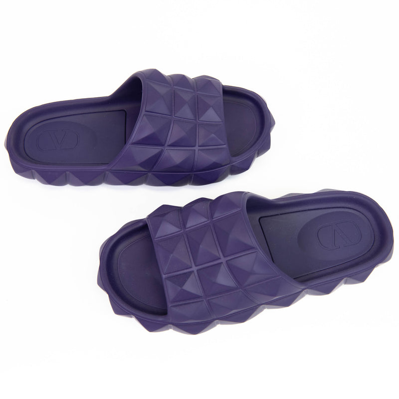 Valentino Garavani Purple Rockstud Pool Slides 36