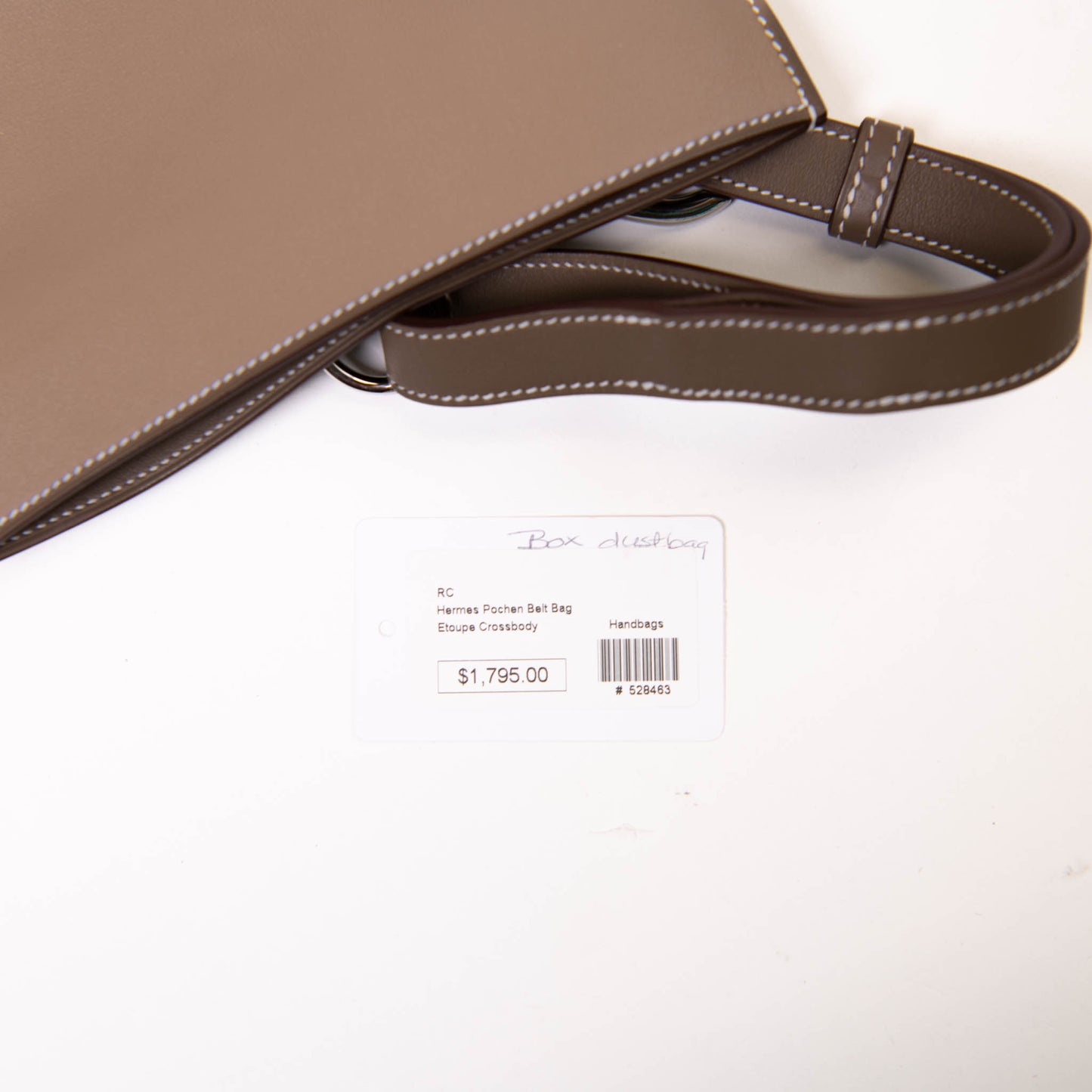 Hermès Etoupe Swift Leather Pochenplus Crossbody Palladium Hardware