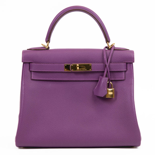 Hermes Anemone Togo Leather 28cm Kelly Gold Hardware