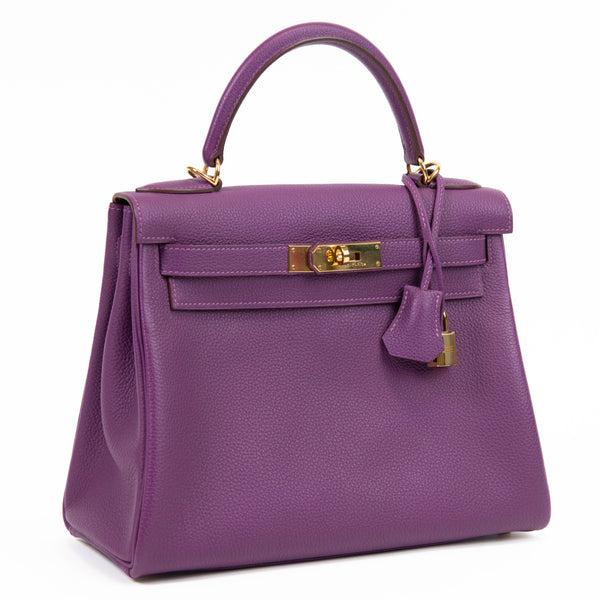 Hermes Anemone Togo Leather 28cm Kelly Gold Hardware