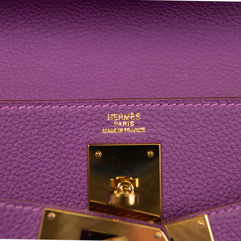 Hermes Anemone Togo Leather 28cm Kelly Gold Hardware