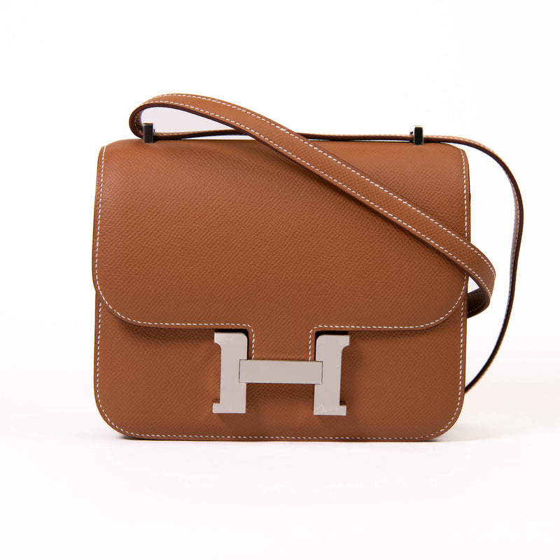 Hermes Gold Epsom Leather Constance 18cm Palladium Hardware