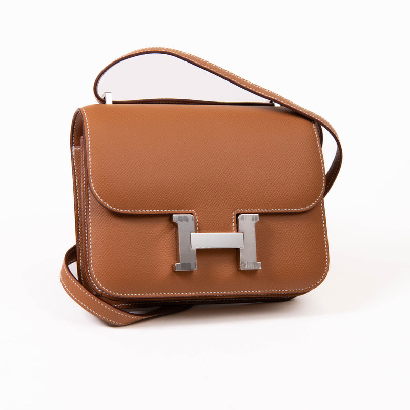 Hermes Gold Epsom Leather Constance 18cm Palladium Hardware