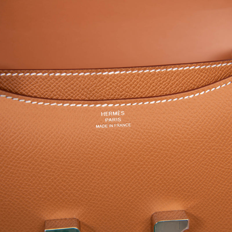 Hermes Gold Epsom Leather Constance 18cm Palladium Hardware