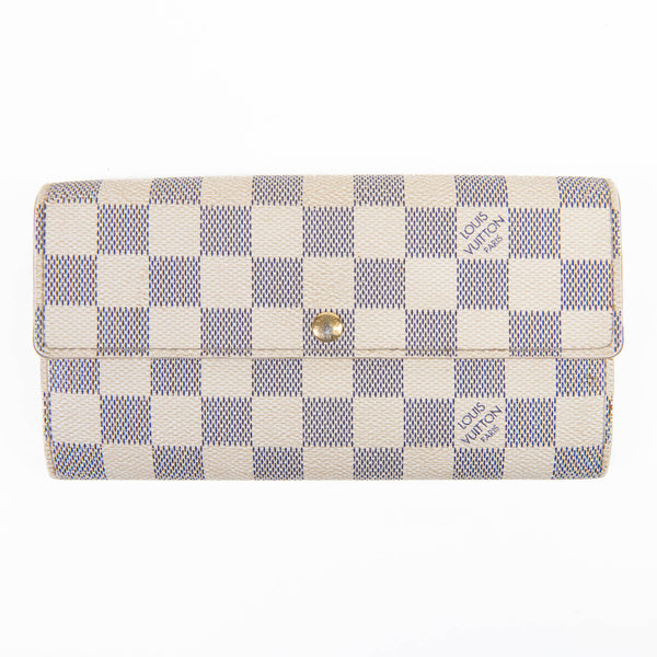 Louis Vuitton Cream and Blue Damier Azur Canvas Sarah Wallet