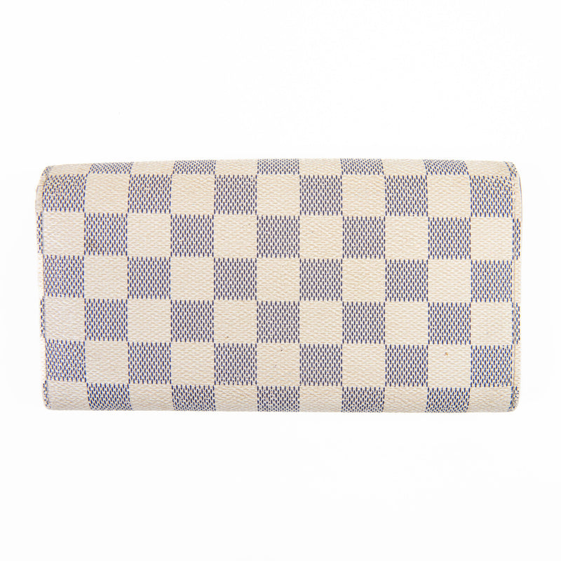 Louis Vuitton Cream and Blue Damier Azur Canvas Sarah Wallet