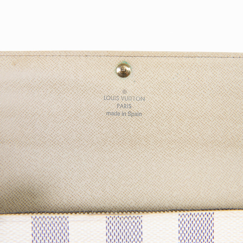 Louis Vuitton Cream and Blue Damier Azur Canvas Sarah Wallet